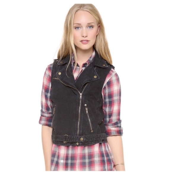 Current/Elliot Denim Motorcycle Vest. - Picture 1 of 7